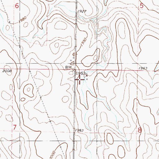 Topographic Map of Unorganized Territory of South Emmons, ND