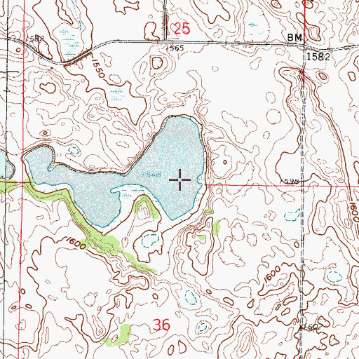 Topographic Map of Unorganized Territory of South Pierce, ND