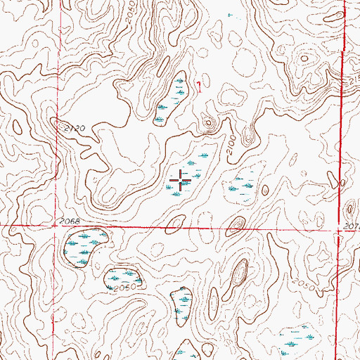Topographic Map of Unorganized Territory of South Sheridan, ND