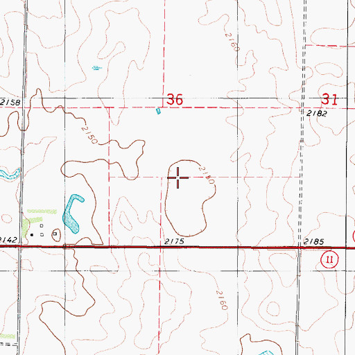 Topographic Map of Unorganized Territory of Southwest McIntosh, ND