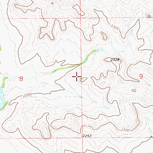 Topographic Map of Unorganized Territory of Southwest McKenzie, ND