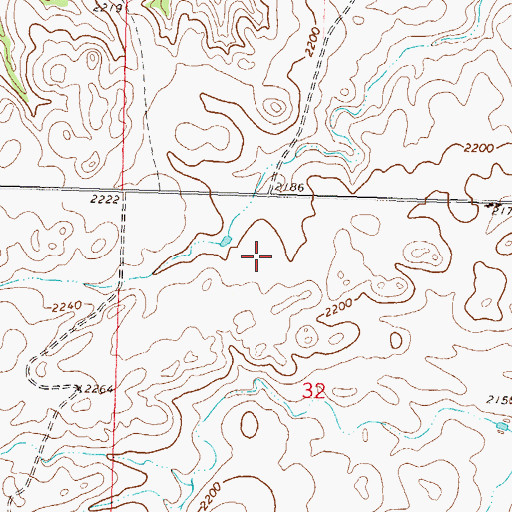 Topographic Map of Unorganized Territory of Southwest Sioux, ND
