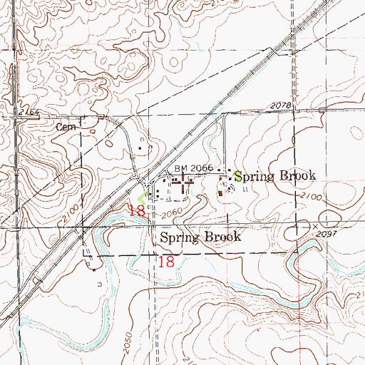 Topographic Map of City of Springbrook, ND