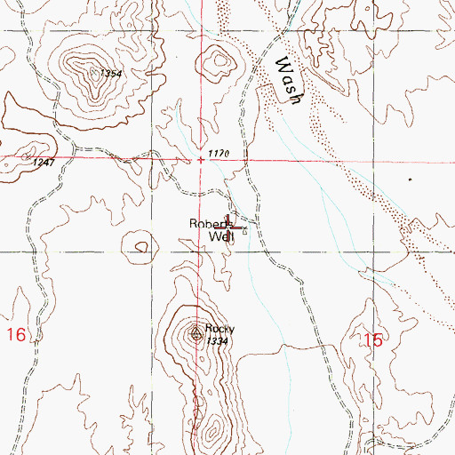 Topographic Map of Roberts Well, AZ