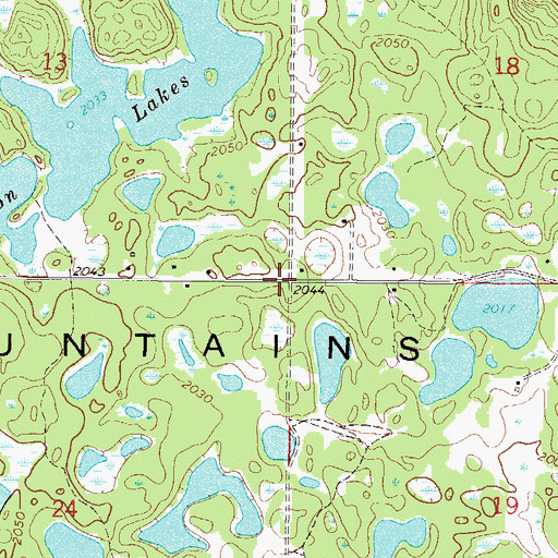 Topographic Map of Unorganized Territory of Turtle Mountain, ND