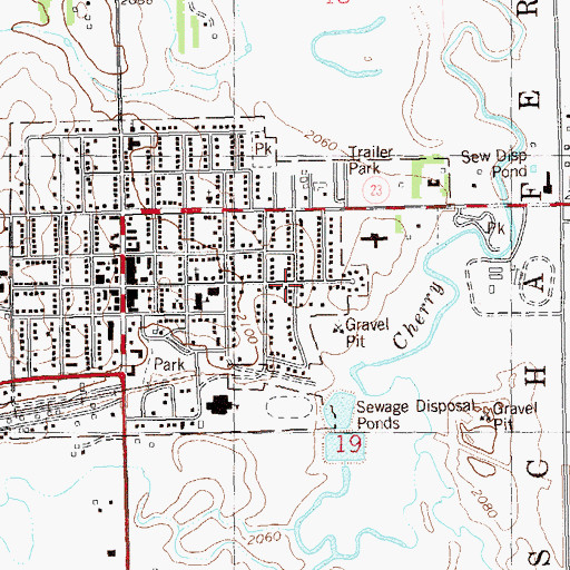 Topographic Map of City of Watford City, ND