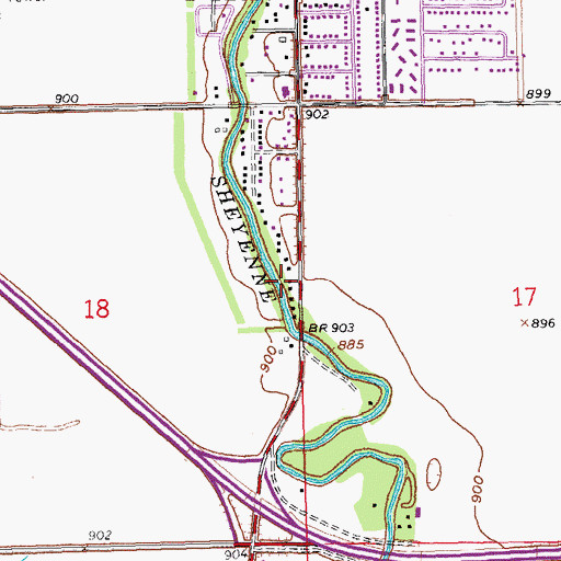 Topographic Map of City of West Fargo, ND