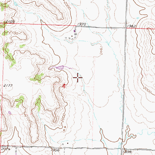 Topographic Map of Unorganized Territory of West Mercer, ND