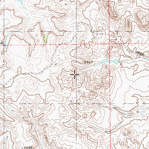 Topographic Map of Unorganized Territory of West Slope, ND