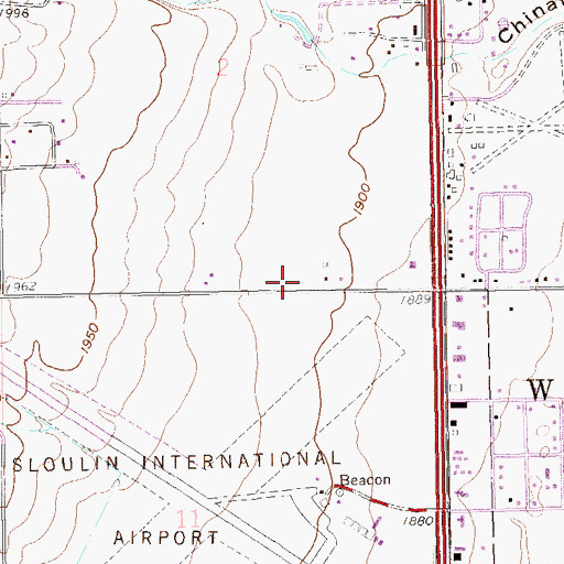 Topographic Map of City of Williston, ND