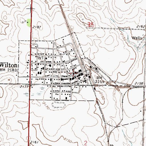 Topographic Map of Wilton, ND