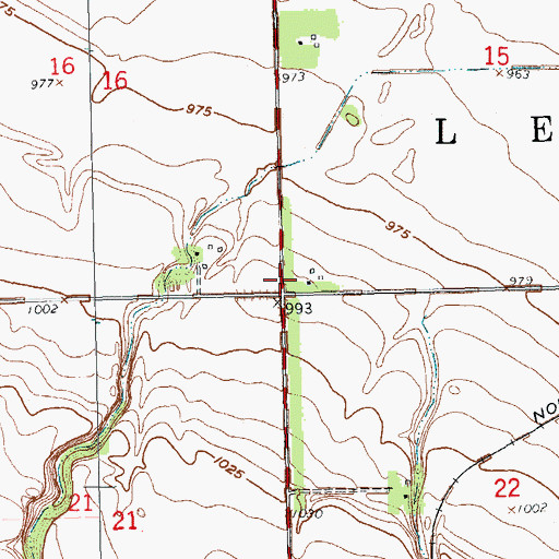 Topographic Map of Township of Leonard, ND