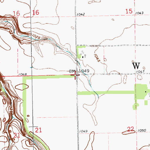Topographic Map of Township of Watson, ND