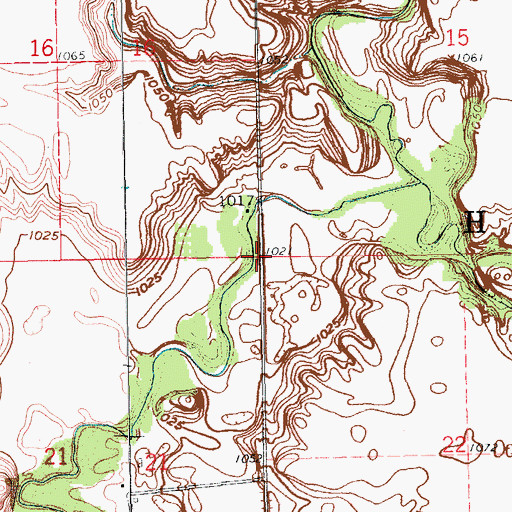 Topographic Map of Township of Highland, ND