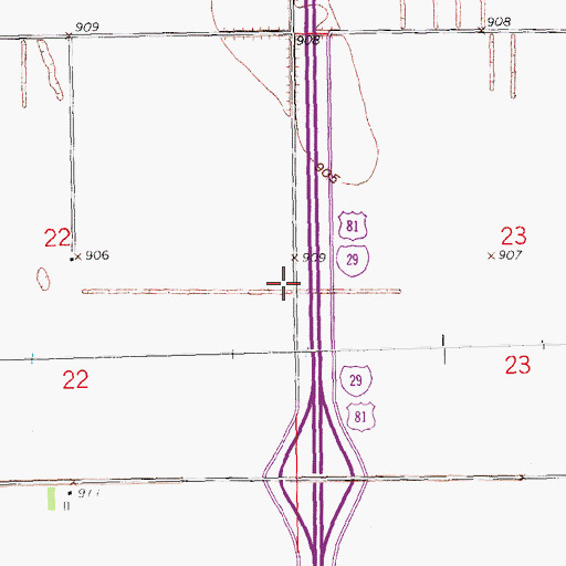 Topographic Map of Township of Stanley, ND
