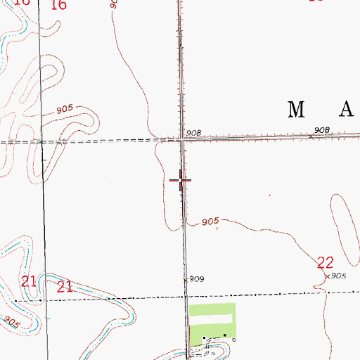 Topographic Map of Township of Mapleton, ND