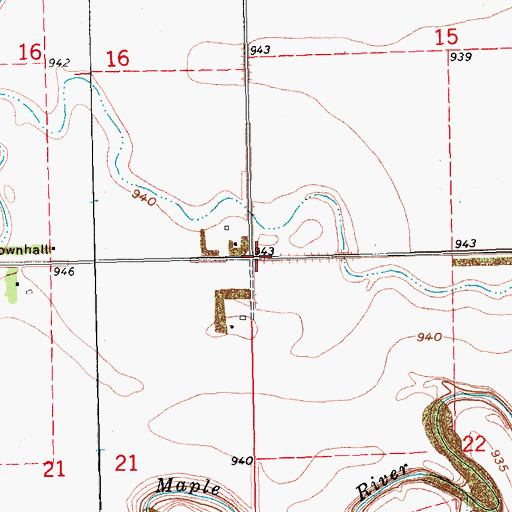 Topographic Map of Township of Maple River, ND