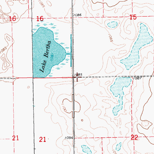 Topographic Map of Township of Eldred, ND