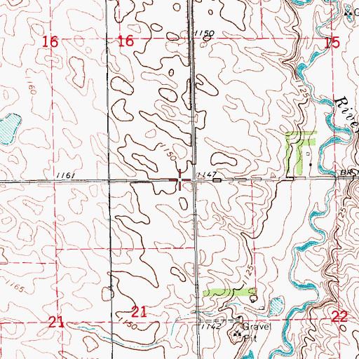 Topographic Map of Township of Clifton, ND