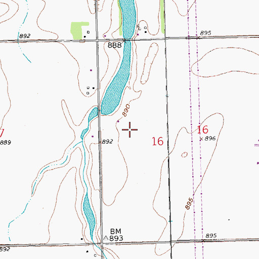 Topographic Map of Township of Reed, ND