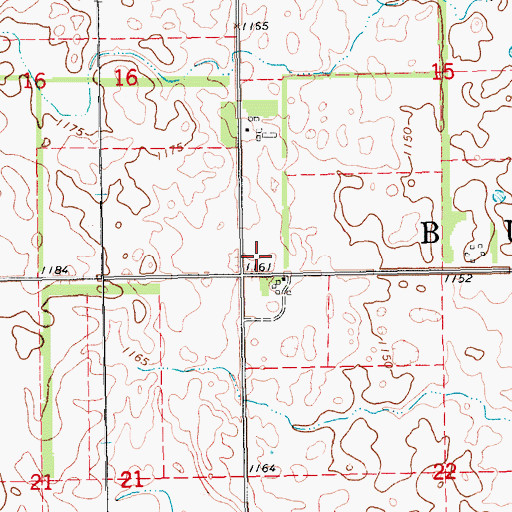 Topographic Map of Township of Buffalo, ND
