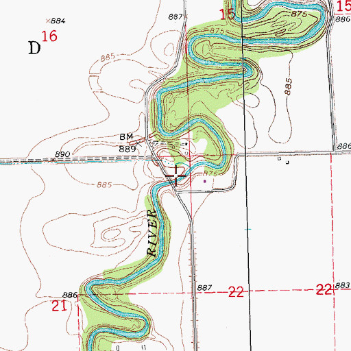 Topographic Map of Township of Harwood, ND