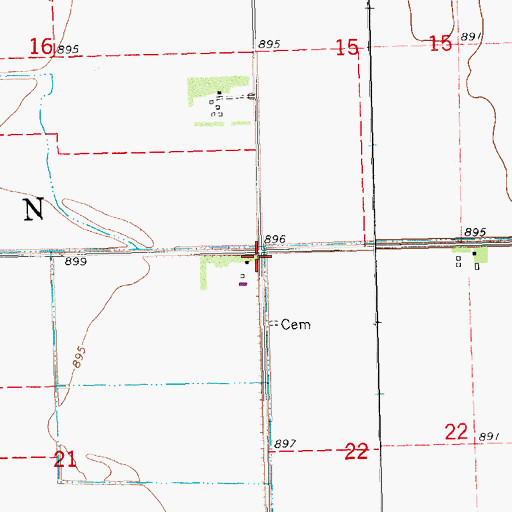 Topographic Map of Township of Kinyon, ND