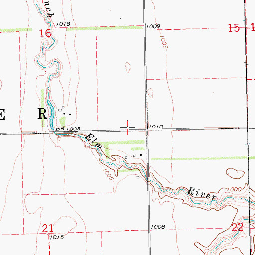 Topographic Map of Township of Hunter, ND