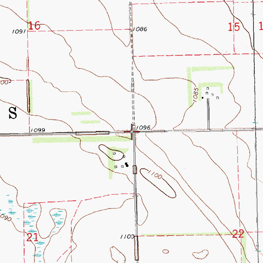 Topographic Map of Township of Dows, ND