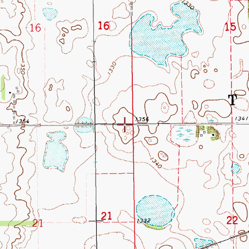 Topographic Map of Township of Thordenskjold, ND