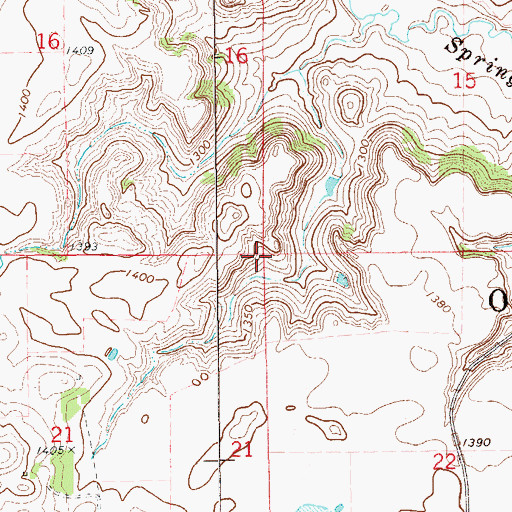 Topographic Map of Township of Oakhill, ND