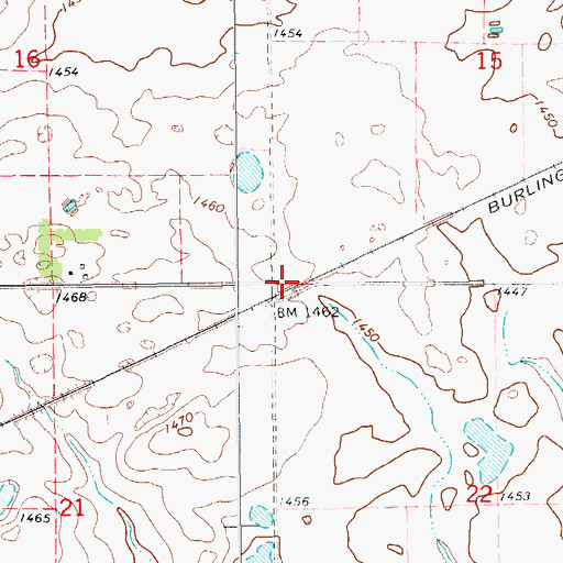 Topographic Map of Township of Spring Creek, ND