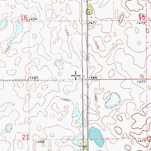 Topographic Map of Township of Rosebud, ND