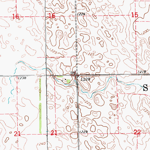 Topographic Map of Township of Springvale, ND