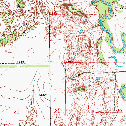 Topographic Map of Township of Nelson, ND