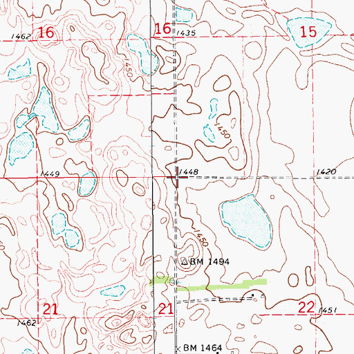 Topographic Map of Township of Skandia, ND