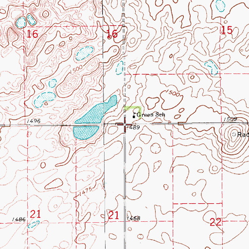 Topographic Map of Township of Green, ND