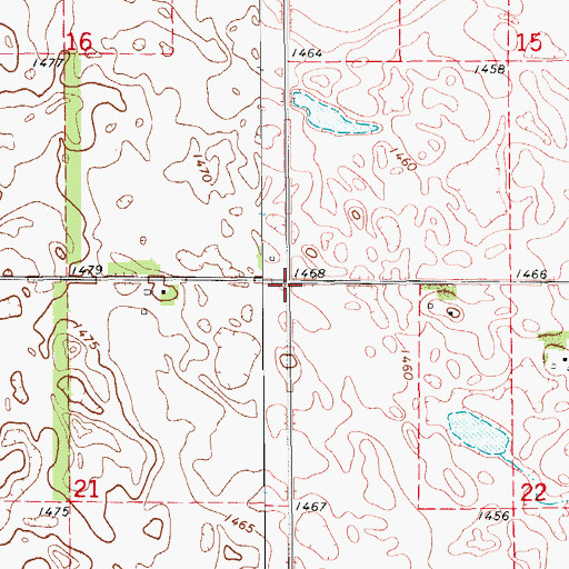 Topographic Map of Township of Svea, ND