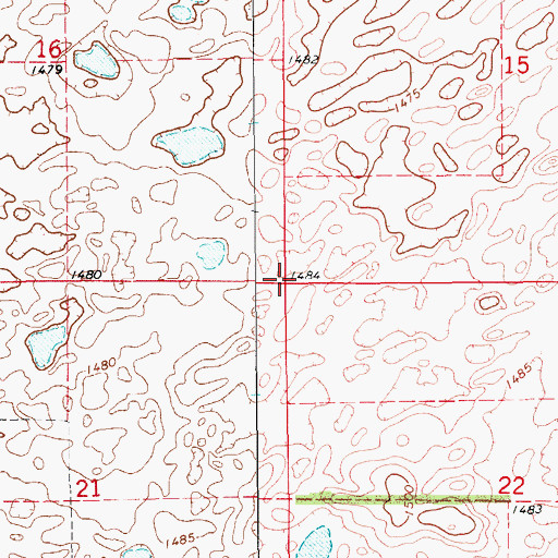 Topographic Map of Township of Hemen, ND