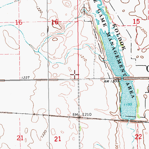 Topographic Map of Township of Oriska, ND