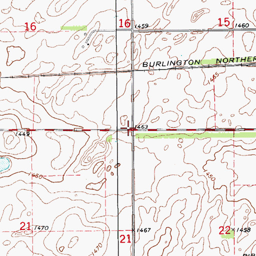 Topographic Map of Township of Potter, ND