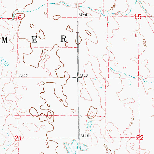 Topographic Map of Township of Weimer, ND