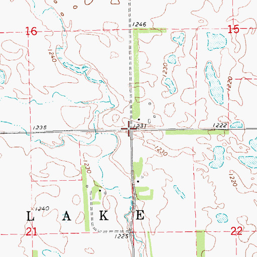 Topographic Map of Township of Minnie Lake, ND