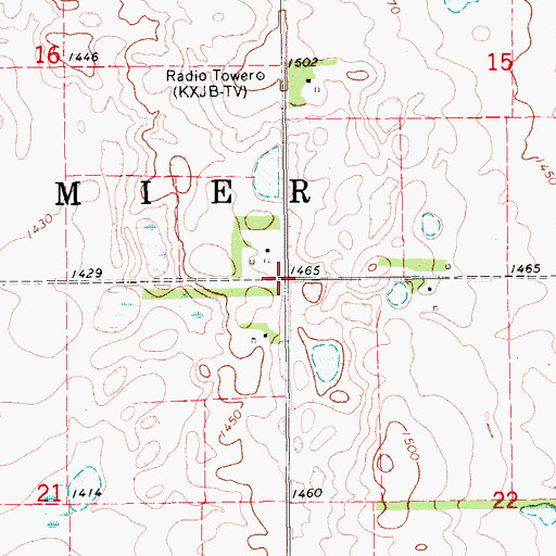 Topographic Map of Township of Noltimier, ND