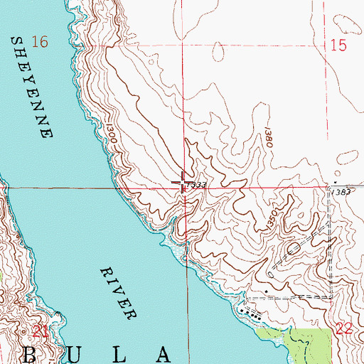 Topographic Map of Township of Ashtabula, ND