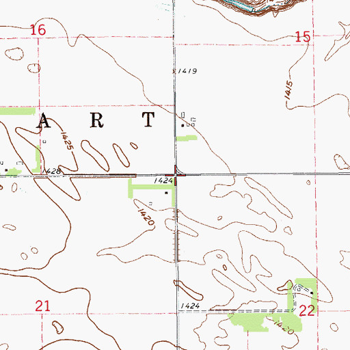 Topographic Map of Township of Stewart, ND
