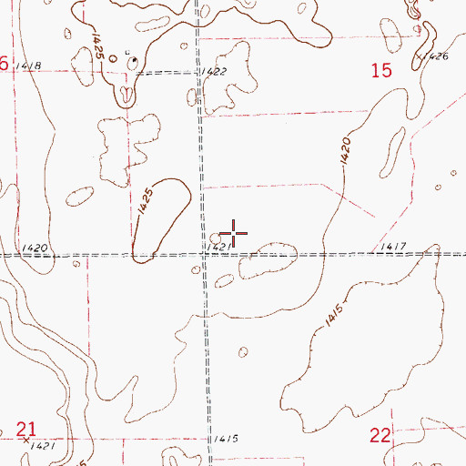 Topographic Map of Township of Rogers, ND