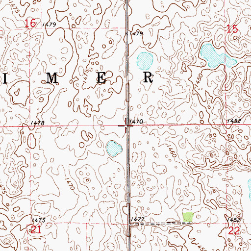 Topographic Map of Township of Brimer, ND