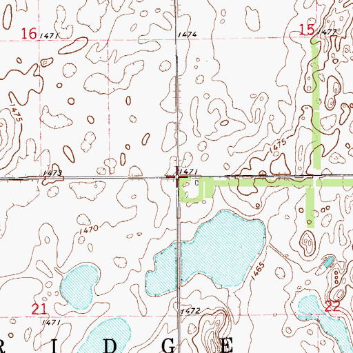 Topographic Map of Township of Uxbridge, ND