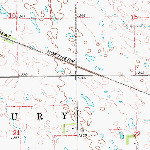 Topographic Map of Township of Ellsbury, ND